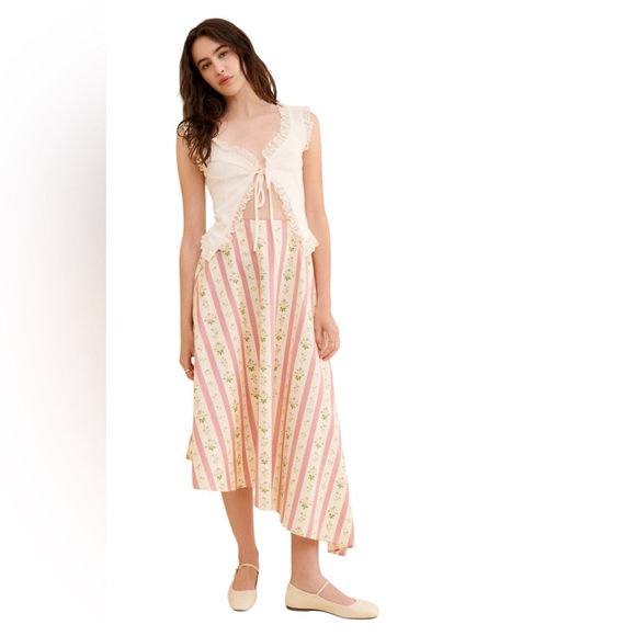 Anthropologie Dresses & Skirts - Anthropologie NWT We Wore What Asymmetrical Floral Midi Skirt Cottage-core XS 4